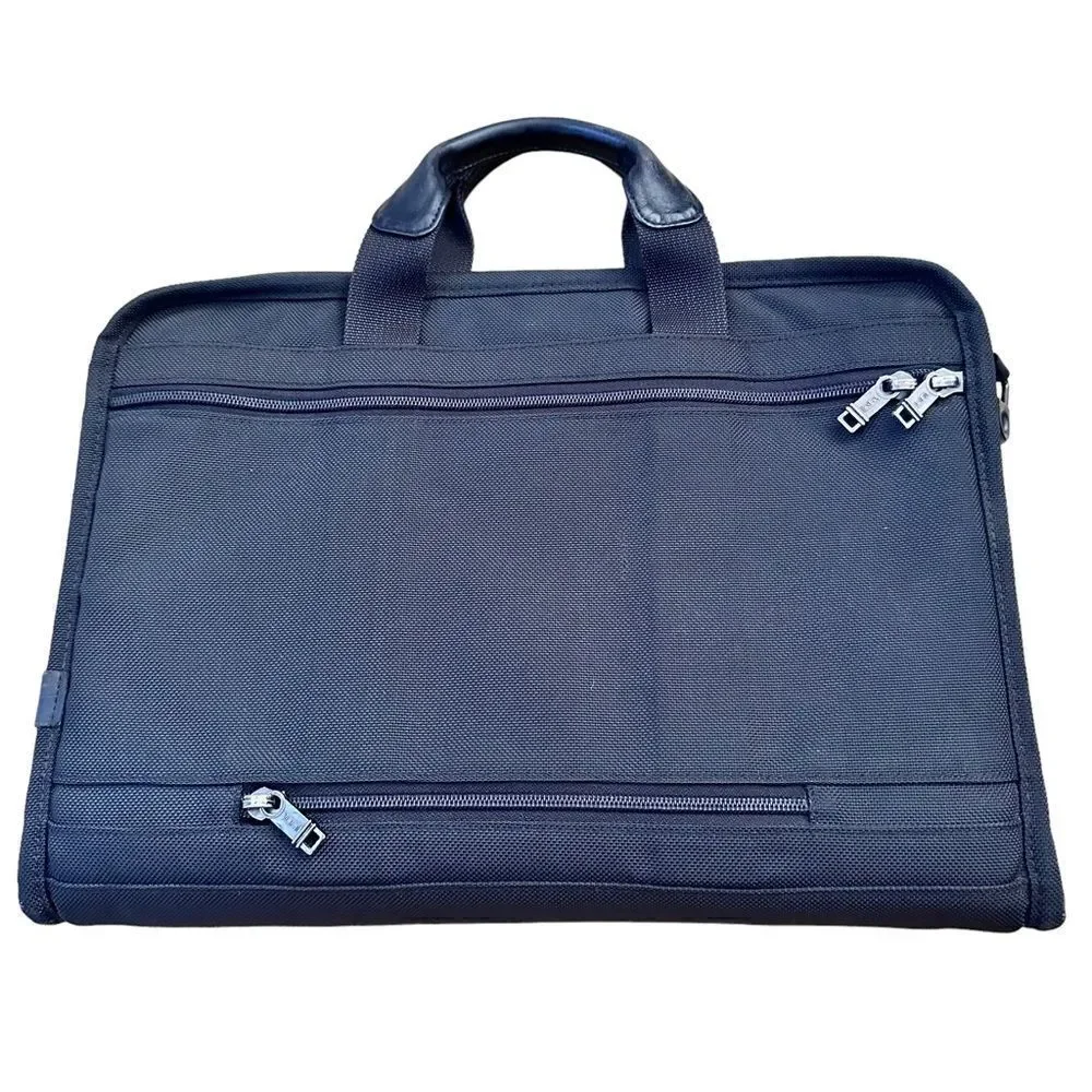 Tumi ~ Black Alpha Gen 4 Ballistic Nylon Slim Laptop Briefcase ~ Style 26011D4